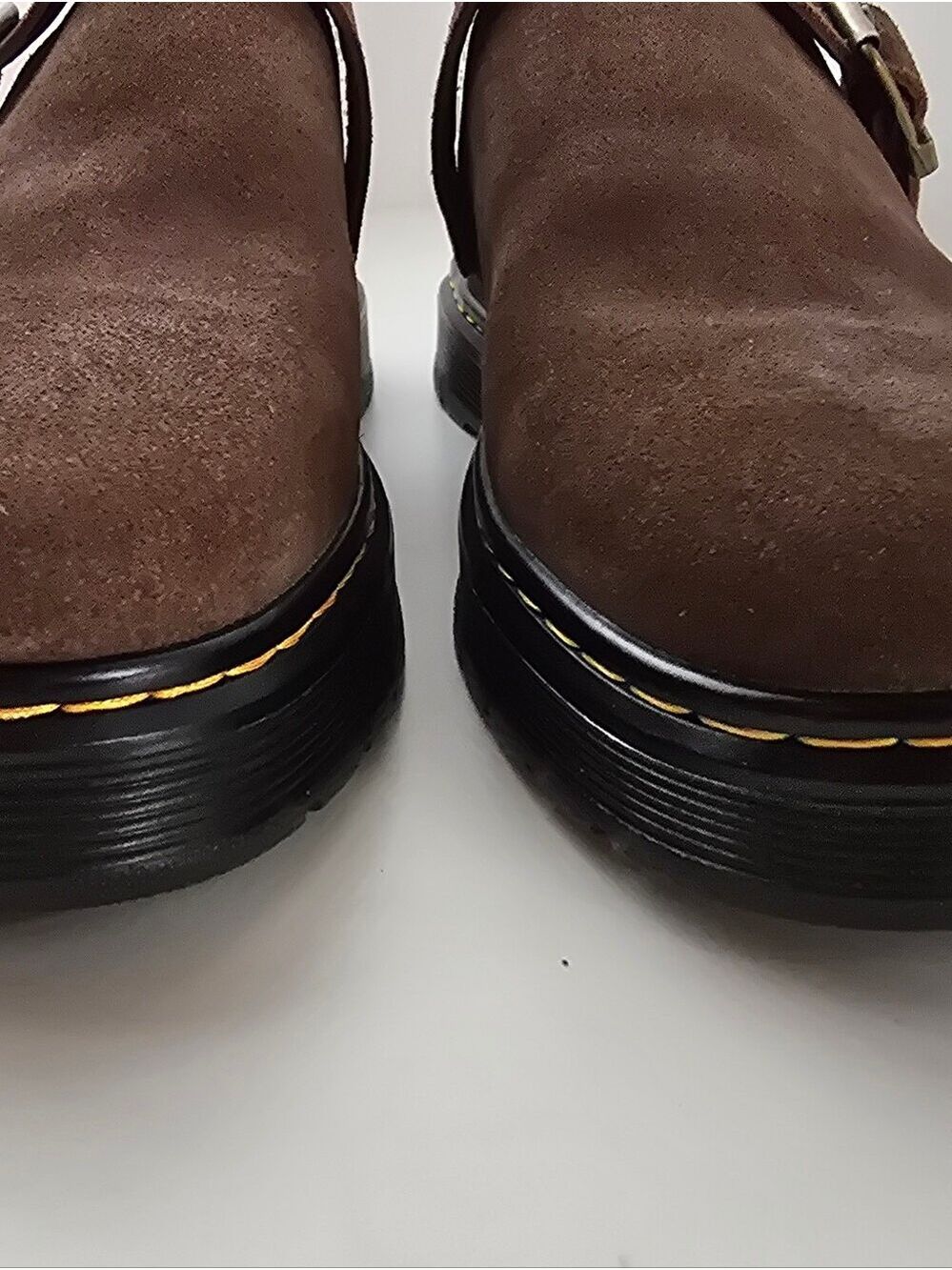 NWOT Dr. Martens Brookline Brown Suede Slingback Mules Clogs Women’s 9 Men’s 8 - Picture 12 of 17